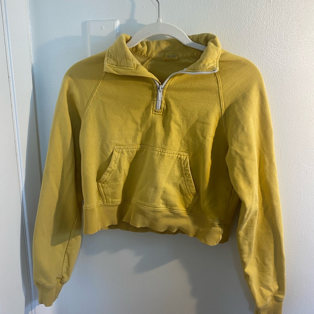 Yellow cropped sweatshirt XS